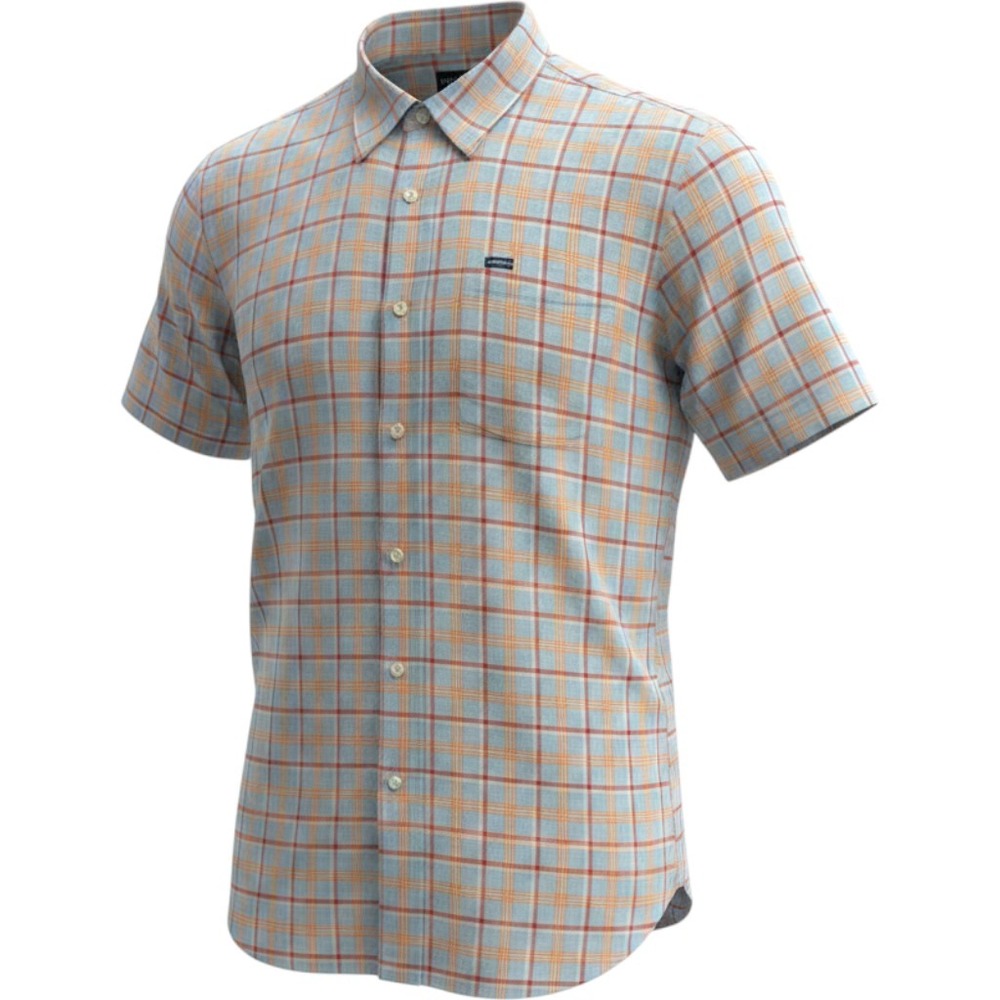 Daniel Cremieux‎ Collection Mens XXL Blue Orange Plaid Italian Fabric SS Shirt